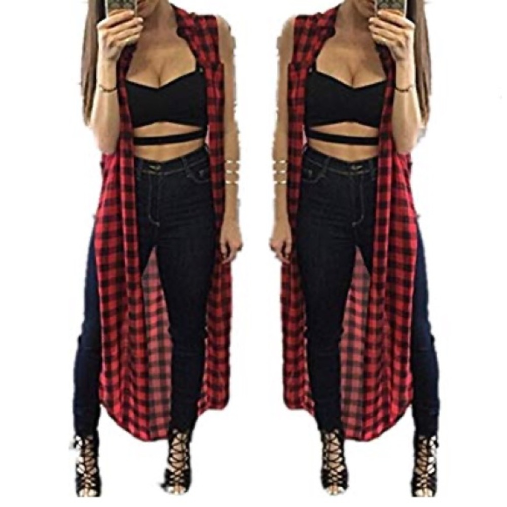 Long sleeveless vest